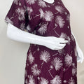 Soft Care Wine Rayon Fabric Maternity Gown