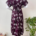Soft Care Wine Rayon Fabric Maternity Gown