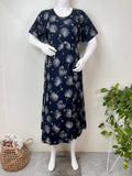 Essential Fit Comfort Navy Blue Rayon Fabric Maternity Gown