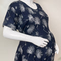 Essential Fit Comfort Navy Blue Rayon Fabric Maternity Gown