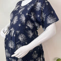 Essential Fit Comfort Navy Blue Rayon Fabric Maternity Gown