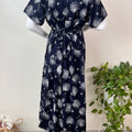 Essential Fit Comfort Navy Blue Rayon Fabric Maternity Gown
