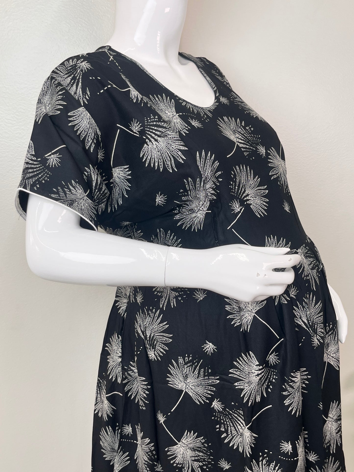 Motherhood Bliss Black Rayon Fabric Maternity Gown