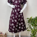 Soft Care Wine Rayon Fabric Maternity Gown