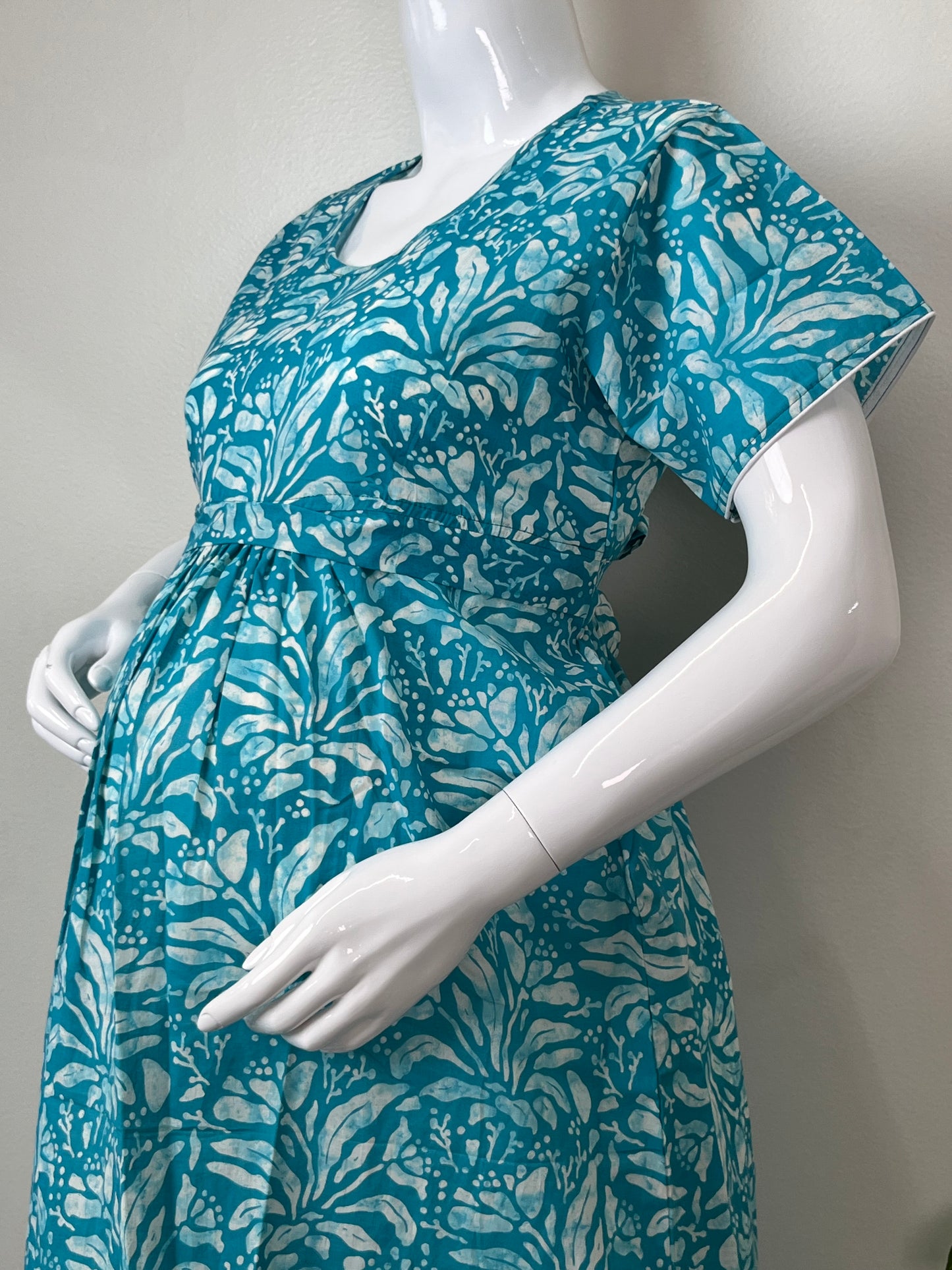 Sky Blue Gentle Touch Pure Cotton Maternity Gown