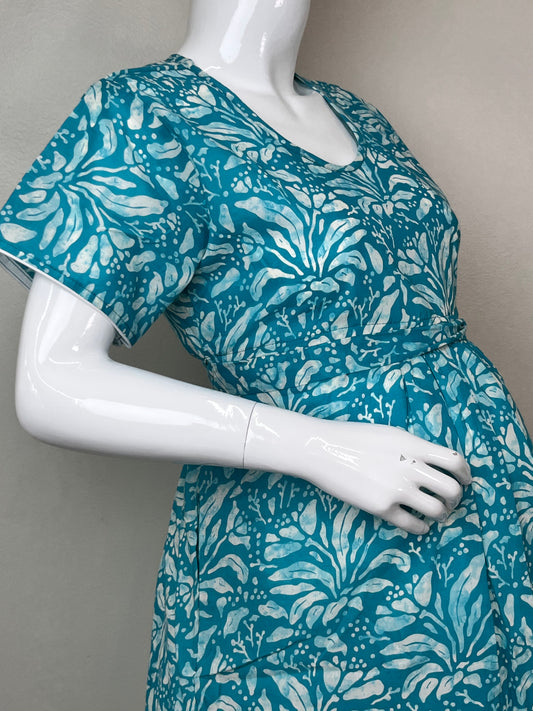 Sky Blue Gentle Touch Pure Cotton Maternity Gown