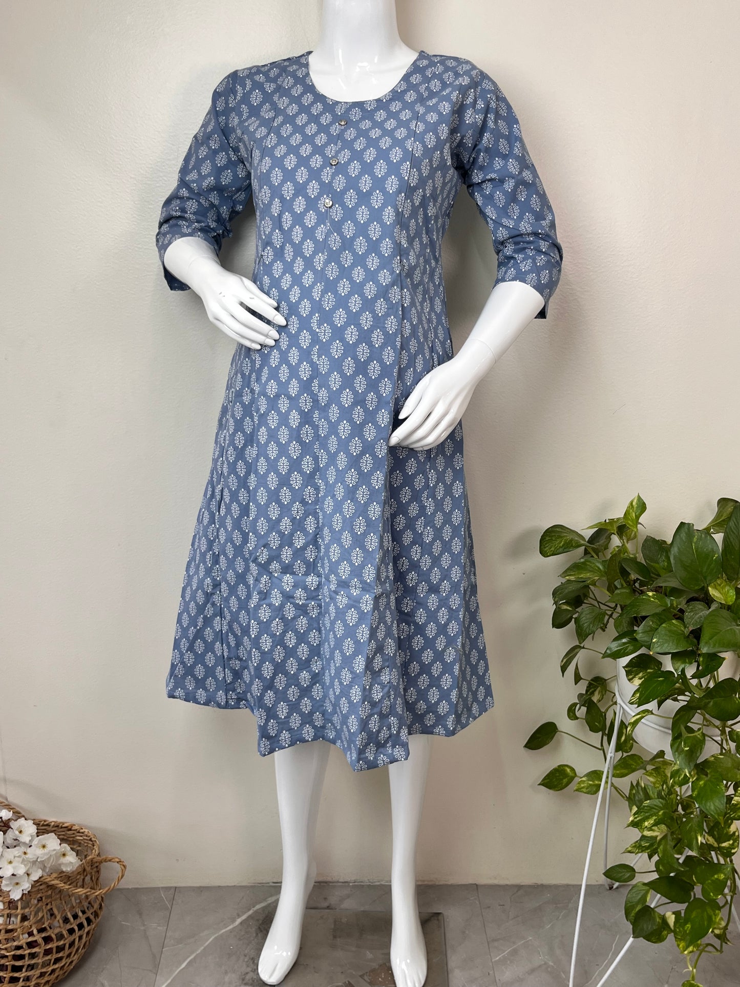 Women's Pure Cotton Feeding Kurti with Relaxed Fit