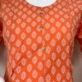 Orange Soft and Breathable Pure Cotton Maternity Kurti