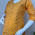 Yellow Motherhood Bliss Pure Cotton Maternity Kurti