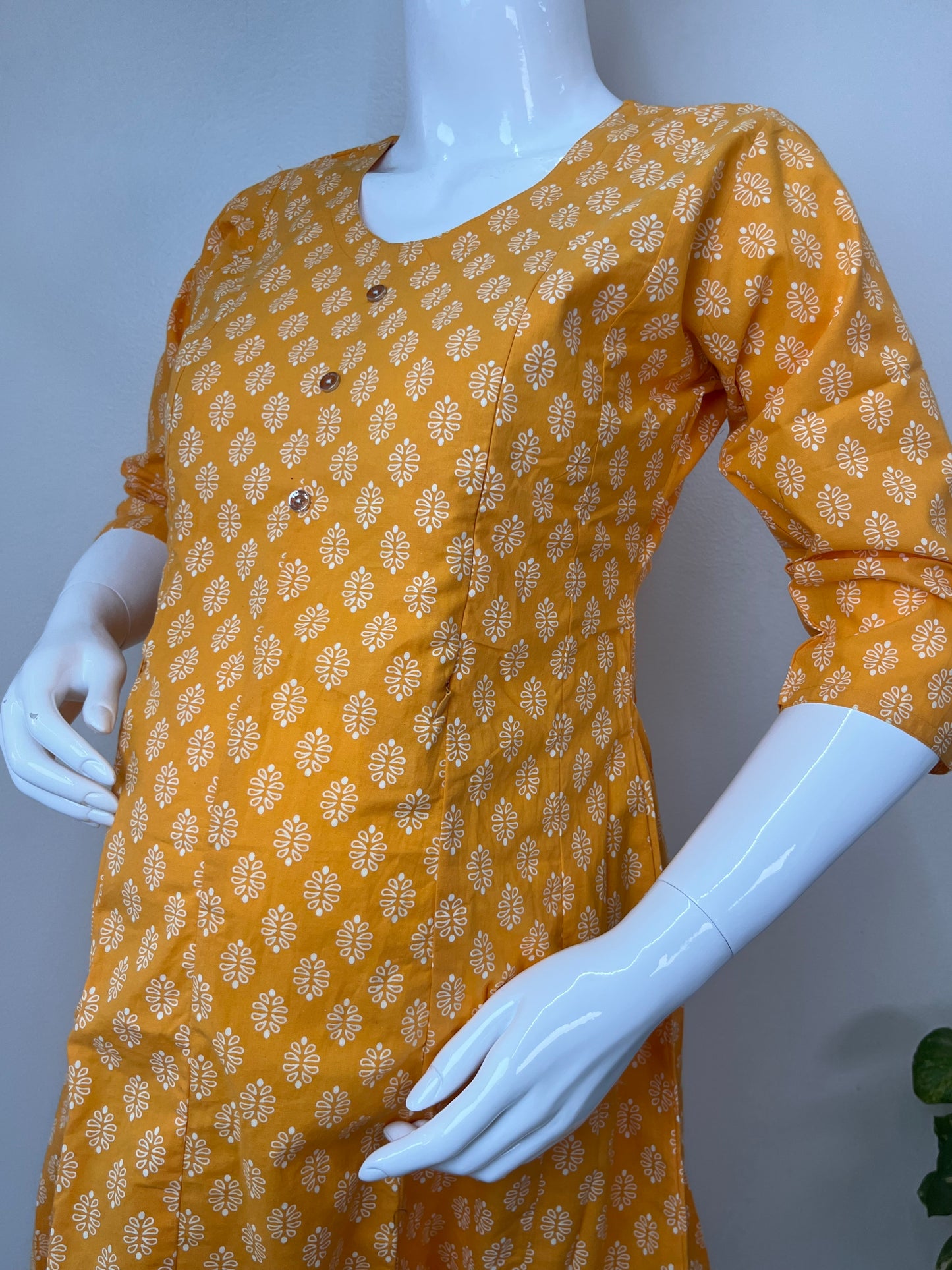 Yellow Motherhood Bliss Pure Cotton Maternity Kurti