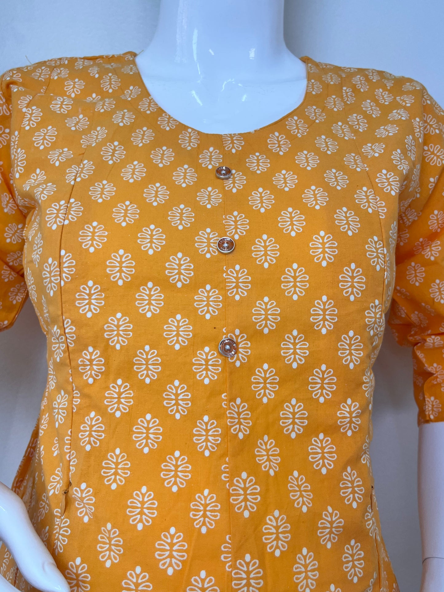 Yellow Motherhood Bliss Pure Cotton Maternity Kurti