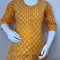Yellow Motherhood Bliss Pure Cotton Maternity Kurti
