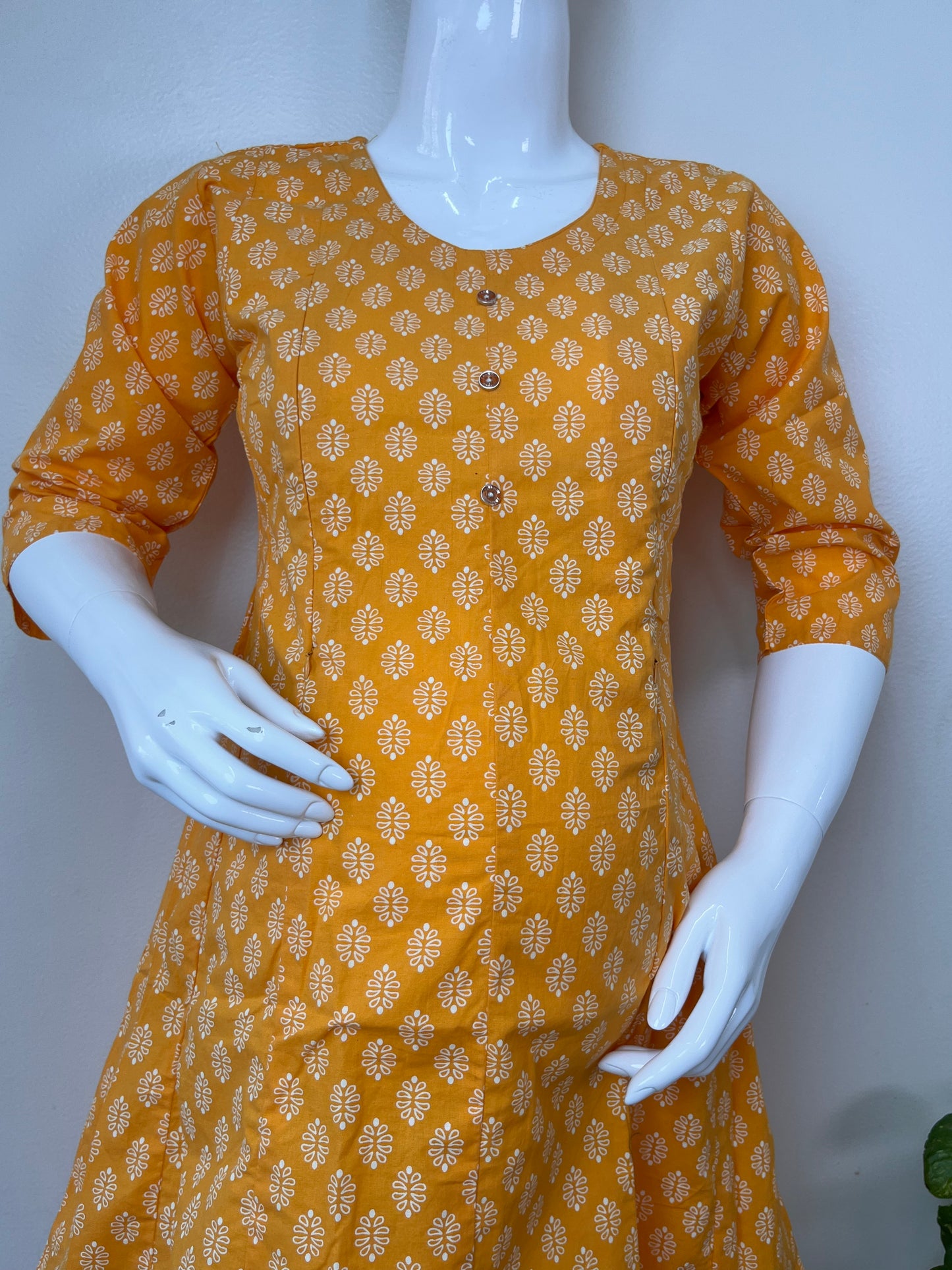 Yellow Motherhood Bliss Pure Cotton Maternity Kurti
