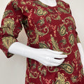 Maroon Everyday Ease Pure Cotton Maternity and Nursing Kurti