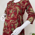 Maroon Everyday Ease Pure Cotton Maternity and Nursing Kurti