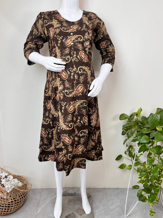 Black Graceful Fit Pure Cotton Maternity Kurti