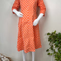 Orange Soft and Breathable Pure Cotton Maternity Kurti