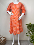 Orange Soft and Breathable Pure Cotton Maternity Kurti