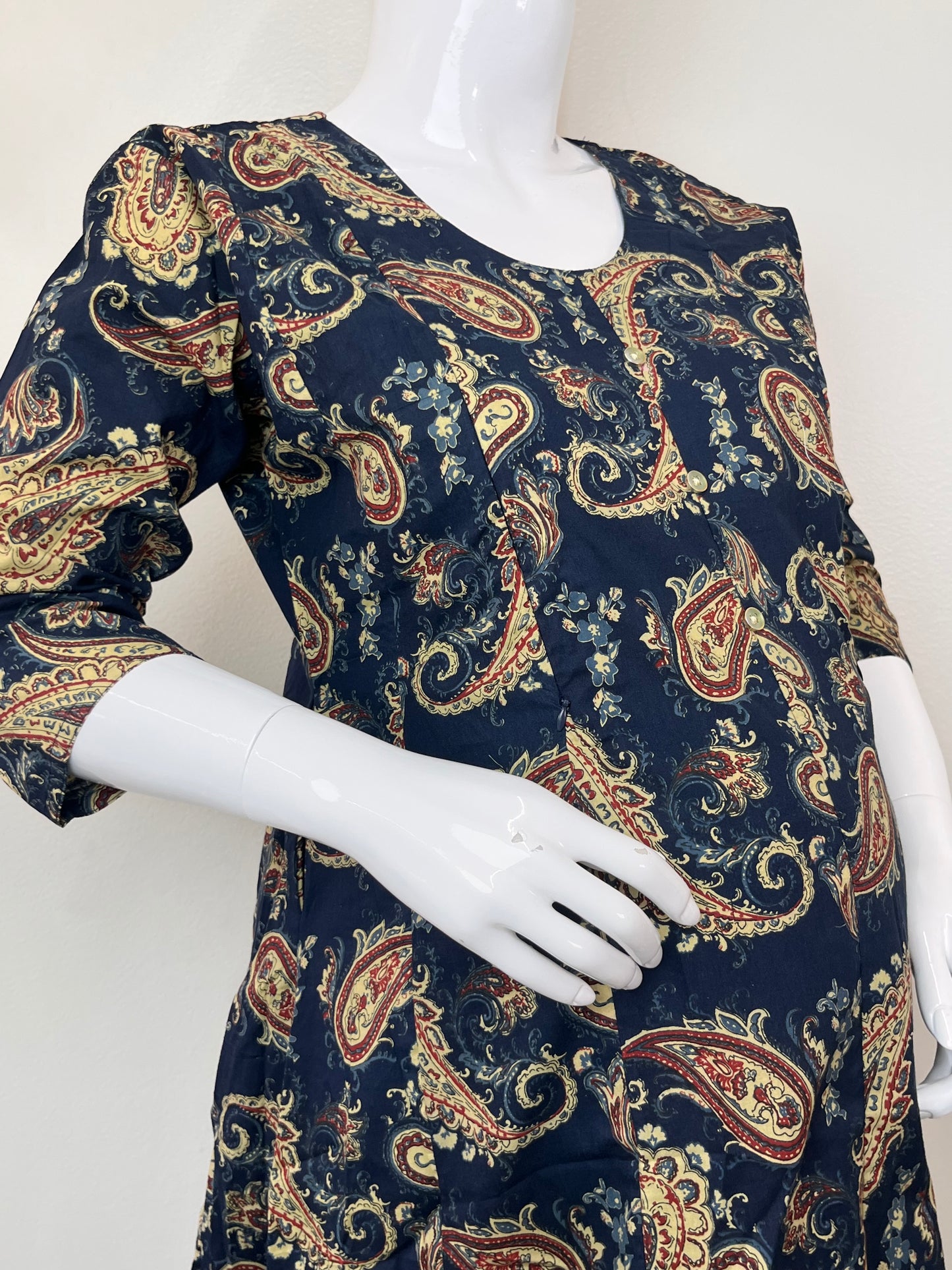 Navy Blue Soft Pure Cotton Maternity Kurti for Daily Wear
