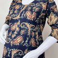 Navy Blue Soft Pure Cotton Maternity Kurti for Daily Wear
