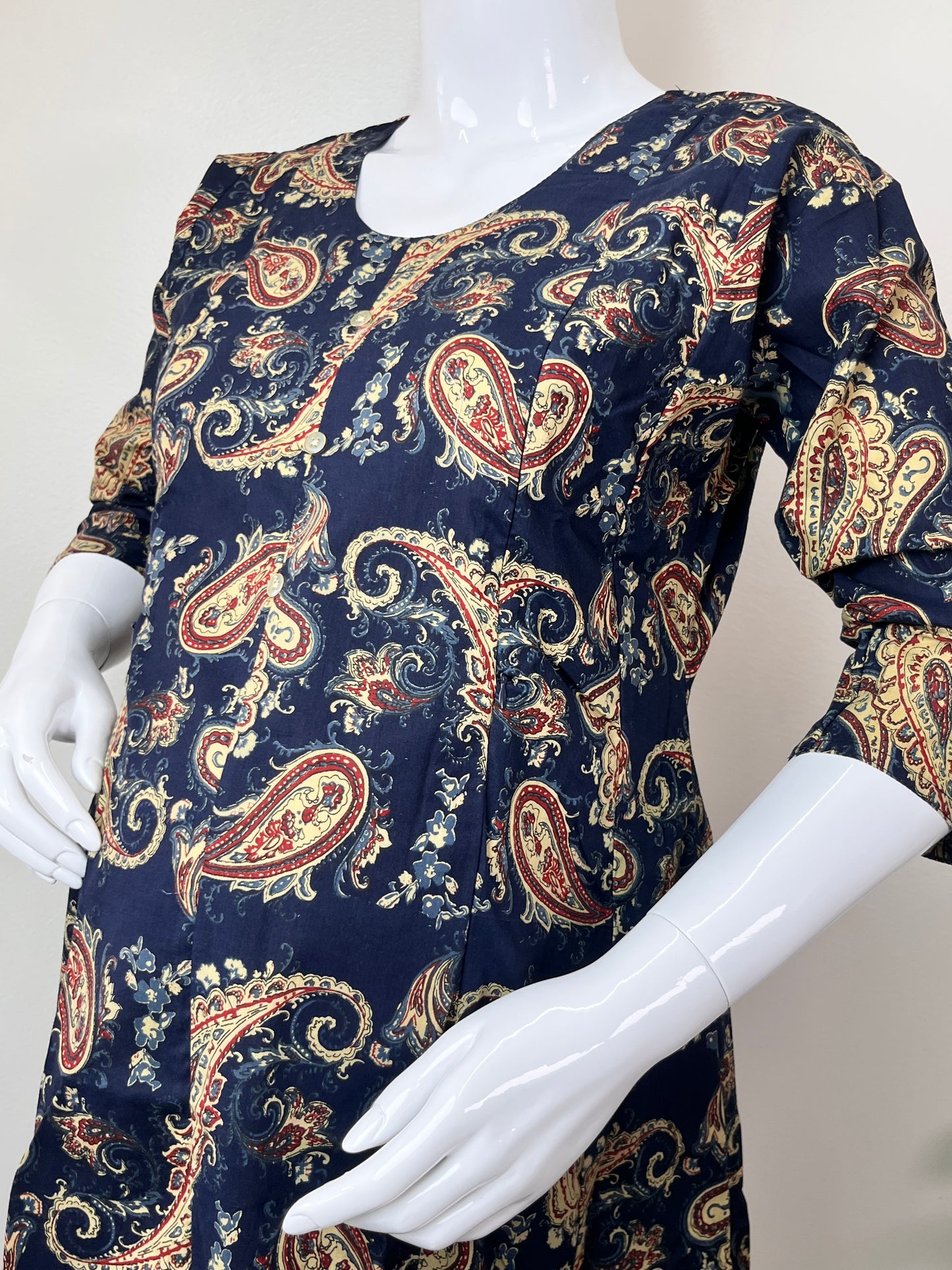 Navy Blue Soft Pure Cotton Maternity Kurti for Daily Wear