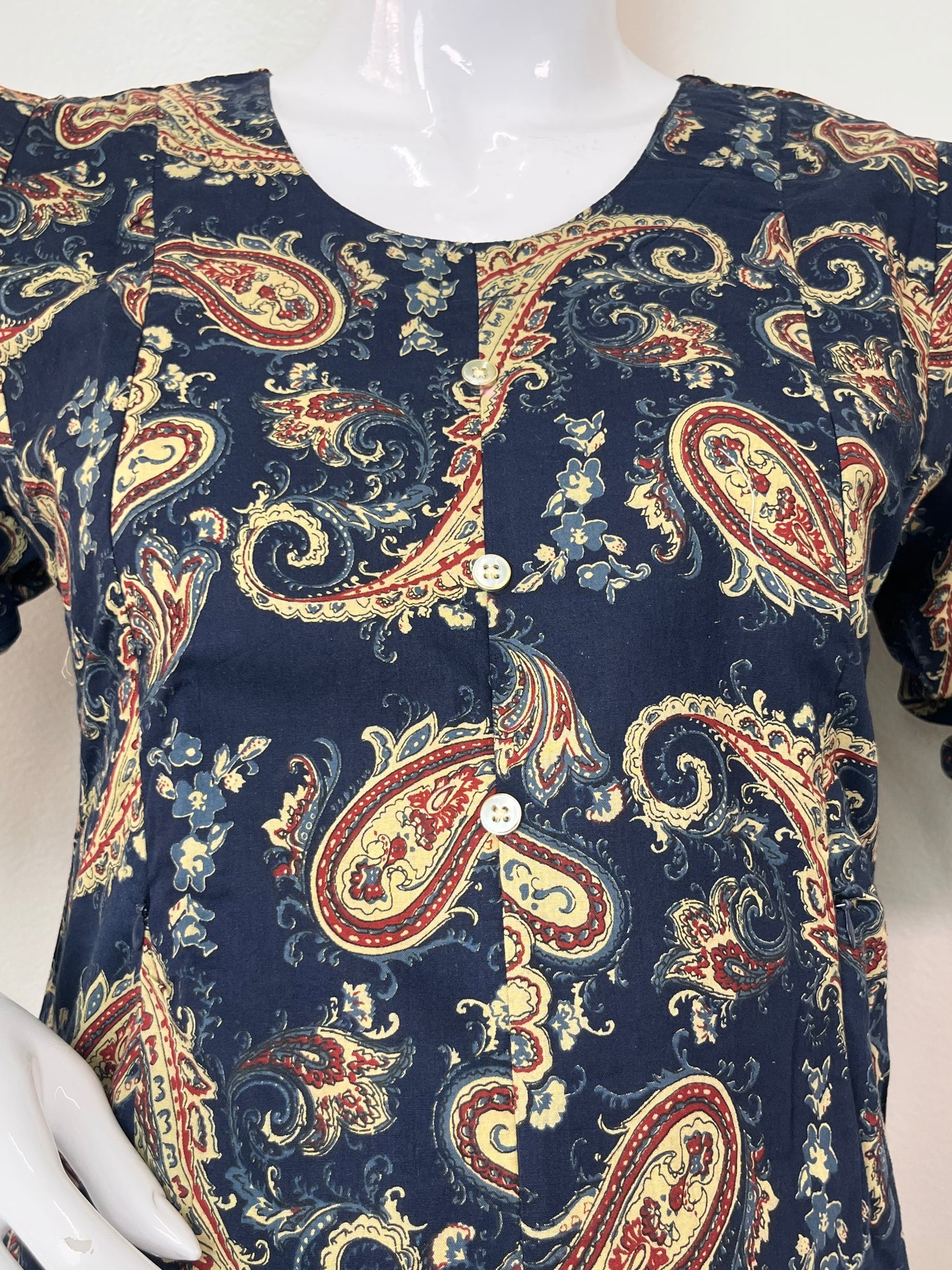 Navy Blue Soft Pure Cotton Maternity Kurti for Daily Wear