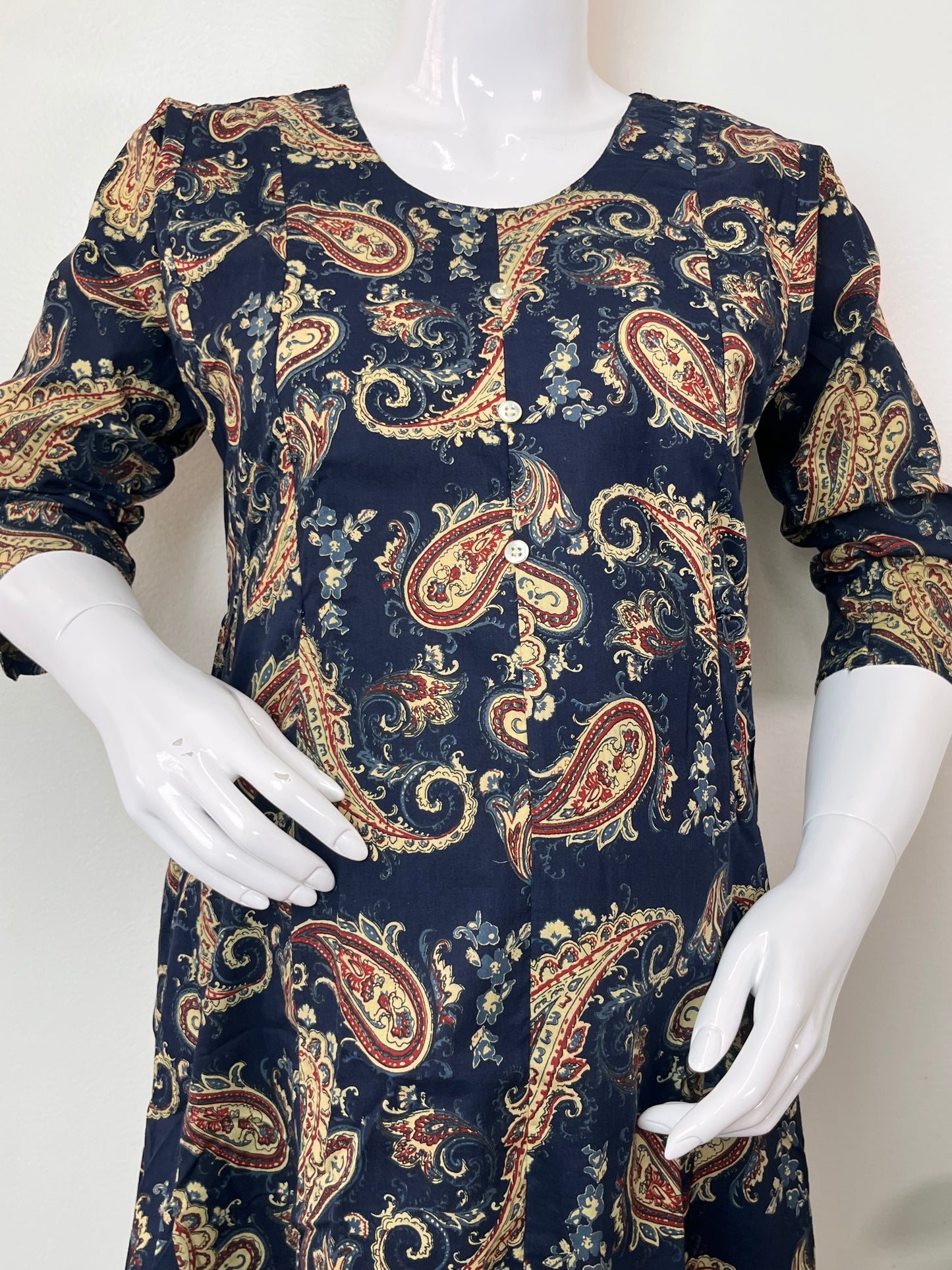 Navy Blue Soft Pure Cotton Maternity Kurti for Daily Wear