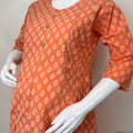 Orange Soft and Breathable Pure Cotton Maternity Kurti