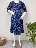 Navy Blue Comfortable Pure Cotton Nursing Kurti
