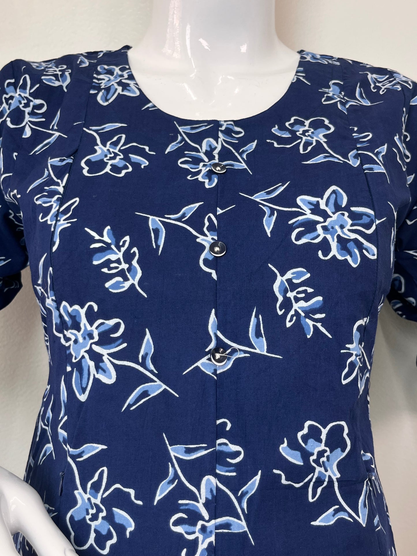 Navy Blue Comfortable Pure Cotton Nursing Kurti