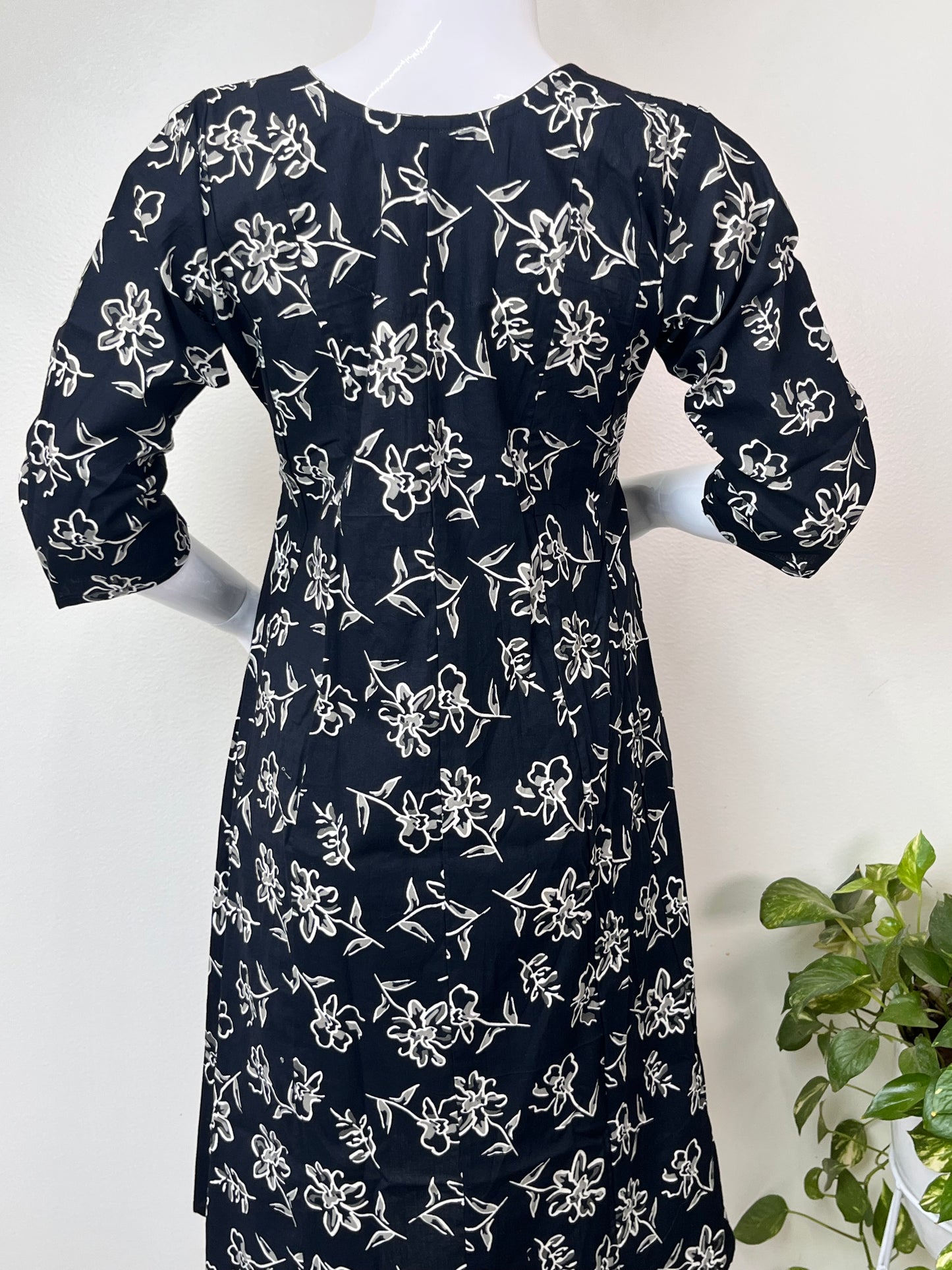 Black Gentle Touch Pure Cotton Pregnancy Kurti