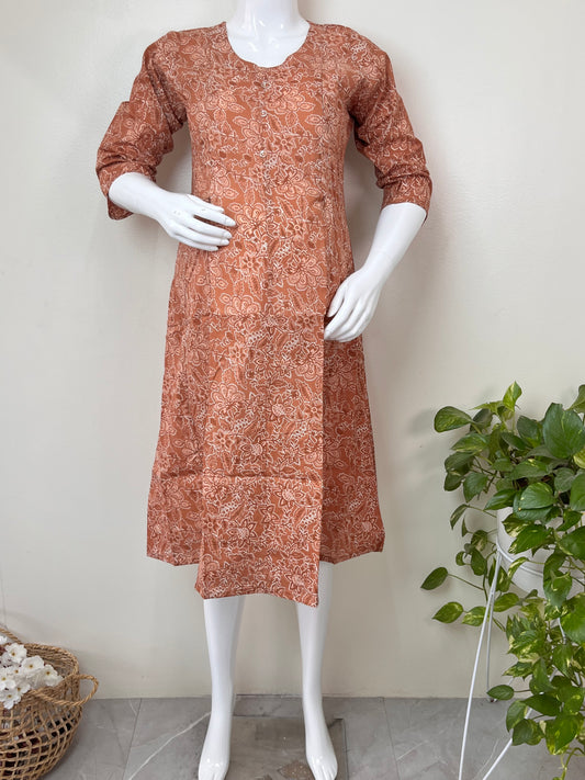 Women's Maternity Pure Cotton Kurti with Relaxed Fit