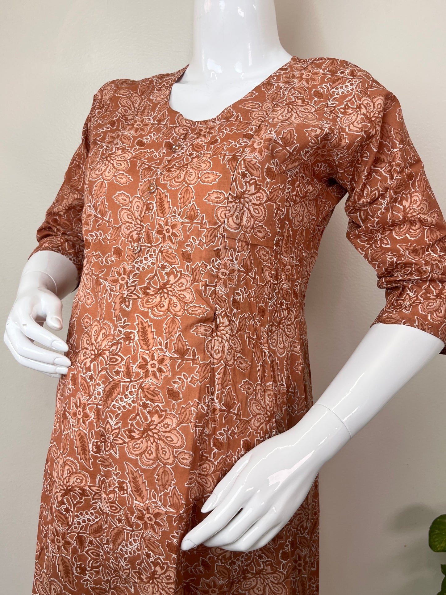Women's Maternity Pure Cotton Kurti with Relaxed Fit