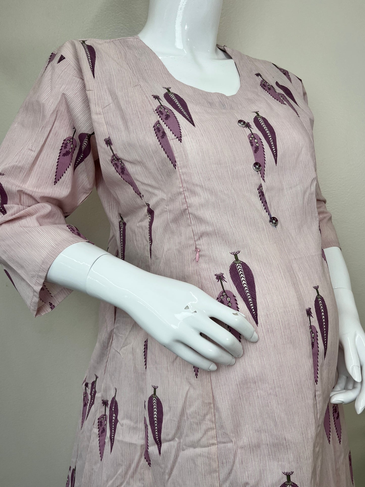 Lavender Gentle Touch Pure Cotton Pregnancy Kurti