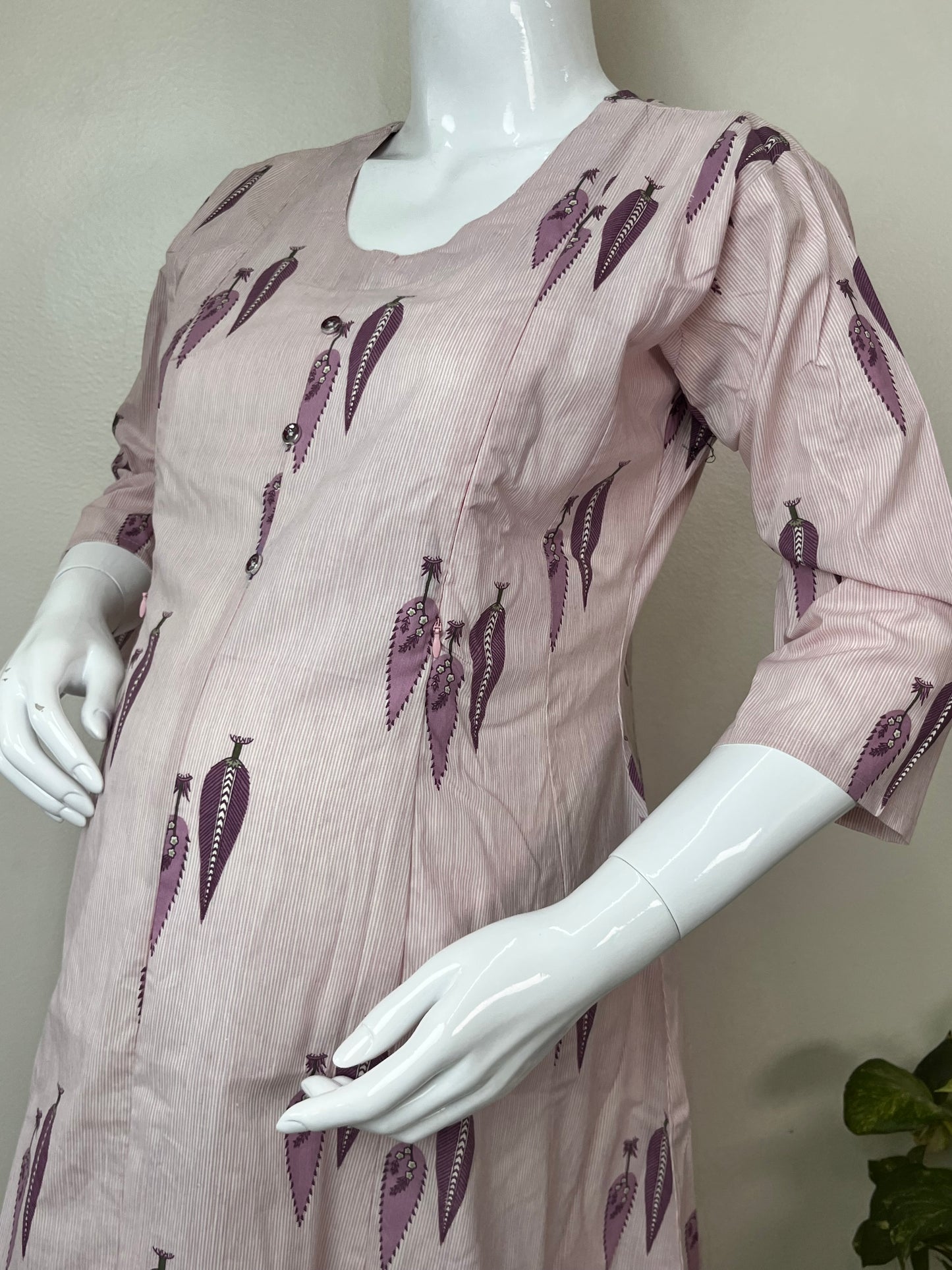 Lavender Gentle Touch Pure Cotton Pregnancy Kurti