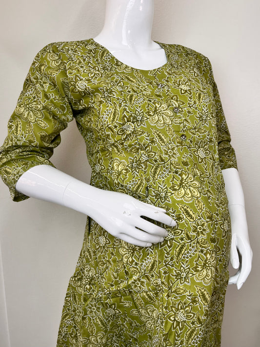 Women's Pure Cotton Maternity and Nursing Kurti