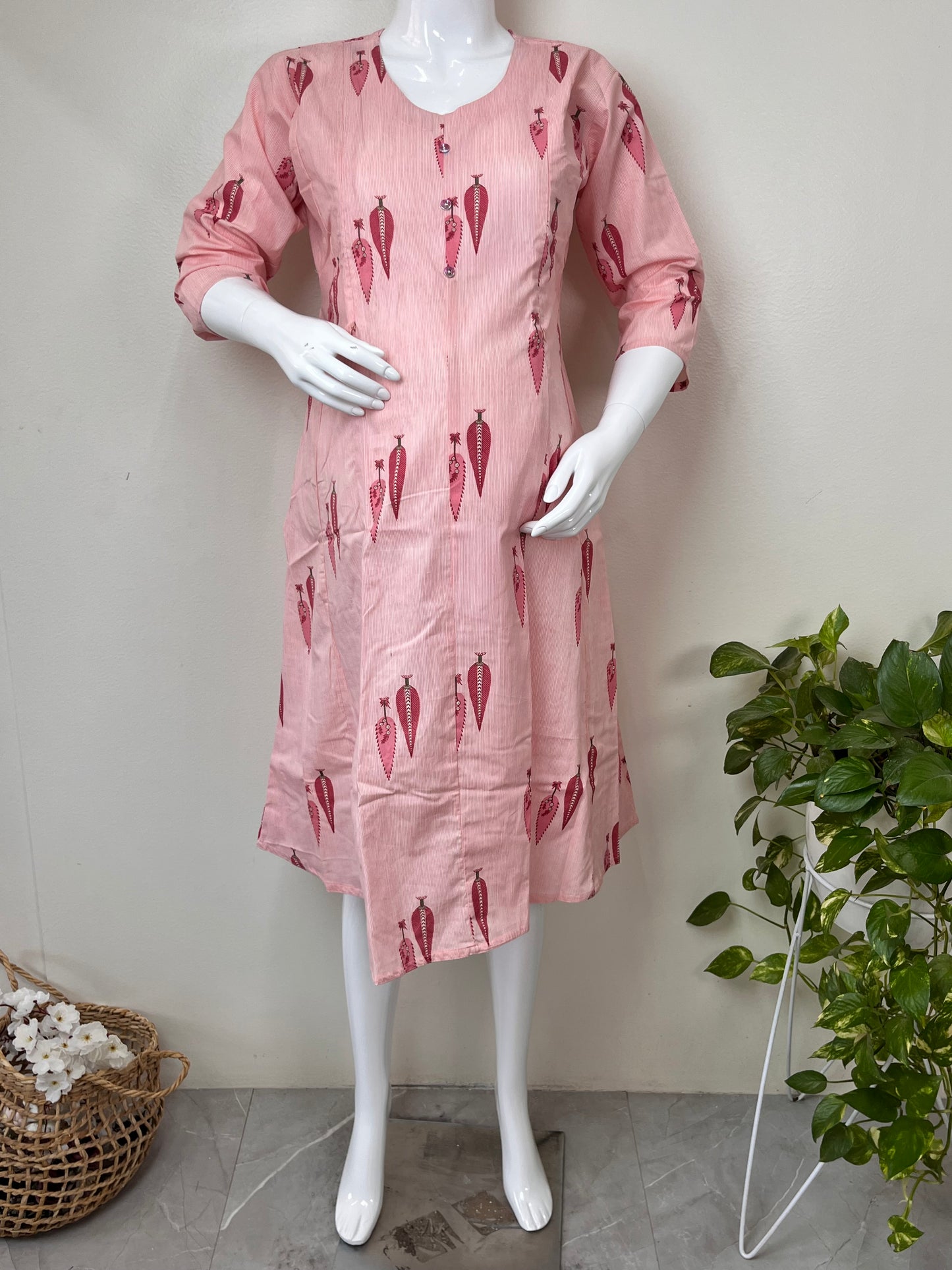 Women's Maternity Cotton Kurti with Relaxed Fit