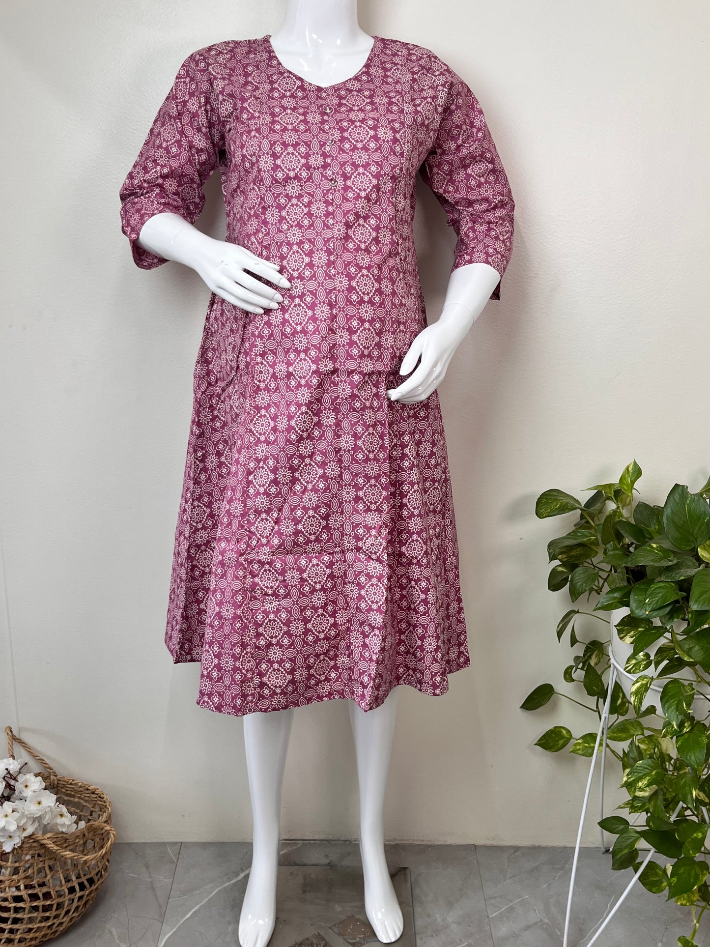 Women's Pure Cotton Maternity and Nursing Kurti