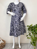 Navy Blue Soft and Breathable Pure Cotton Maternity Kurti