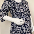Navy Blue Soft and Breathable Pure Cotton Maternity Kurti