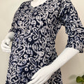 Navy Blue Soft and Breathable Pure Cotton Maternity Kurti