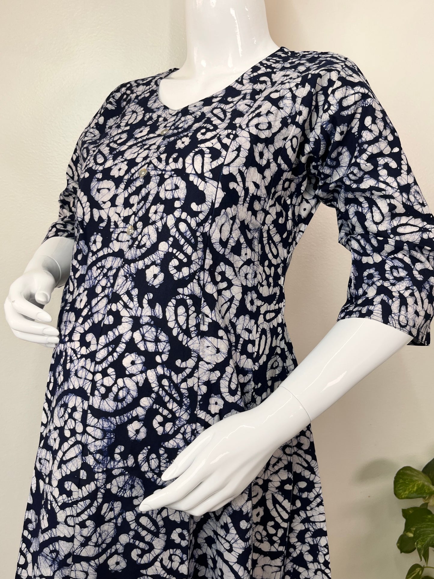 Navy Blue Soft and Breathable Pure Cotton Maternity Kurti