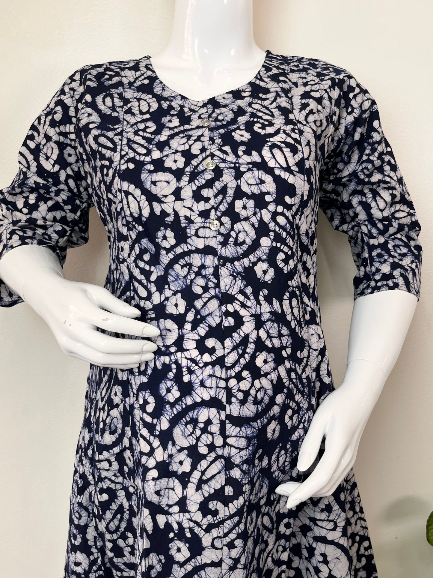 Navy Blue Soft and Breathable Pure Cotton Maternity Kurti