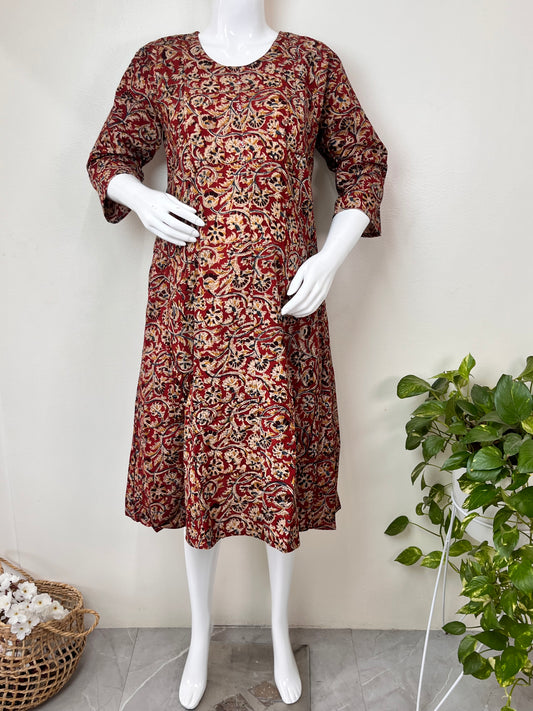 Brown Everyday Comfort Pure Cotton Pregnancy Kurti