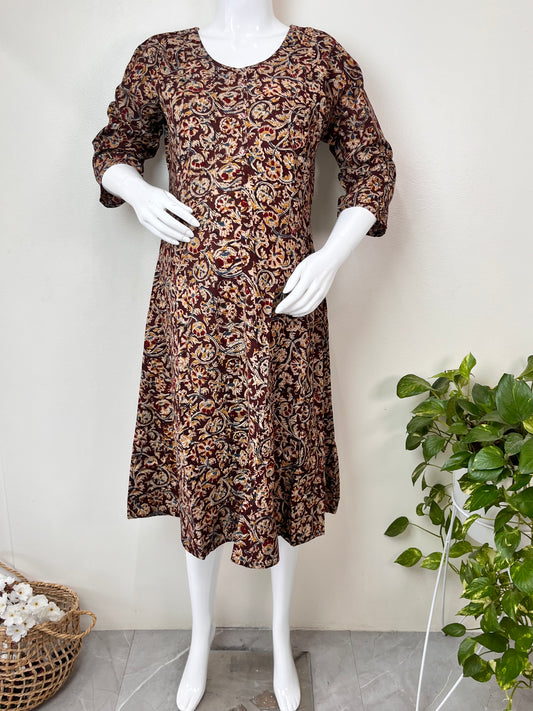 Kalamkari Printed Pure Cotton Maternity Kurti