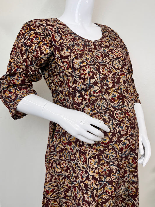 Kalamkari Printed Pure Cotton Maternity Kurti