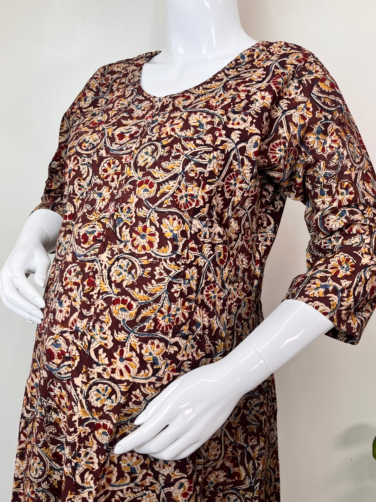 Kalamkari Printed Pure Cotton Maternity Kurti