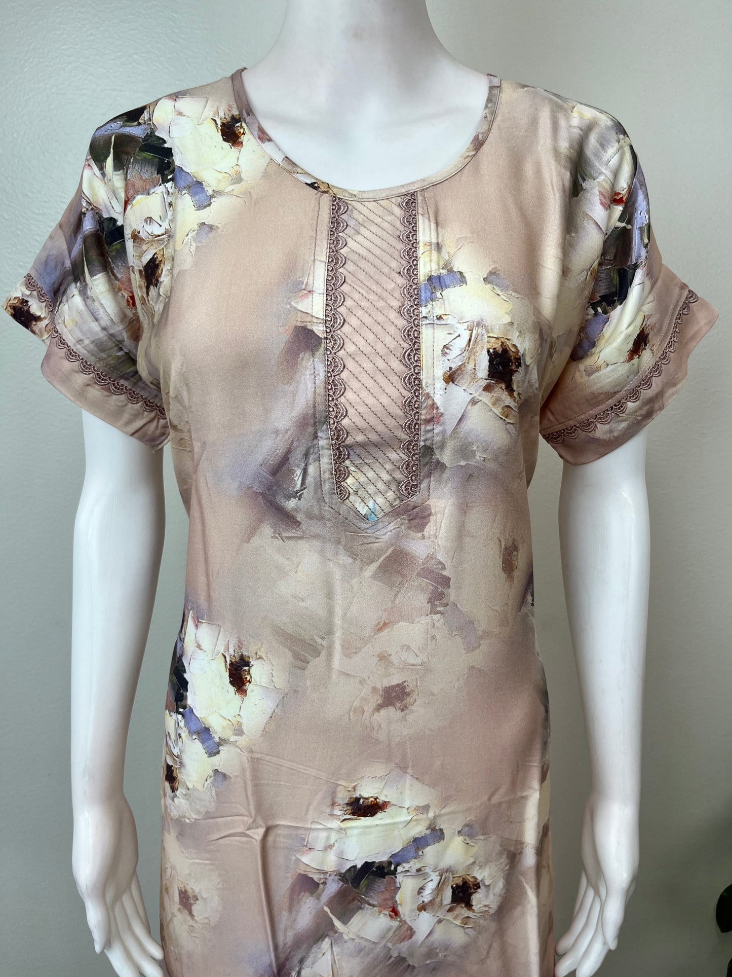 Cream Satin Nightgown Elegant & Classy