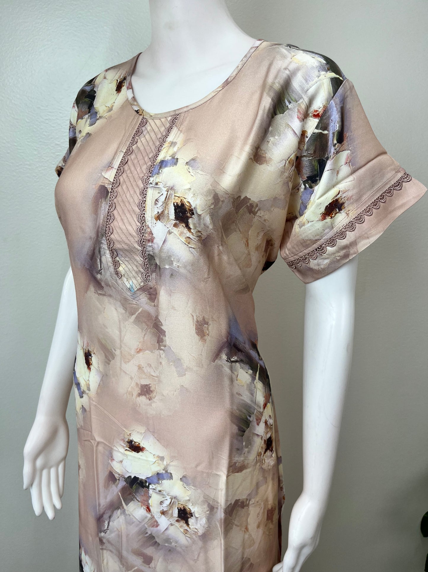 Cream Satin Nightgown Elegant & Classy