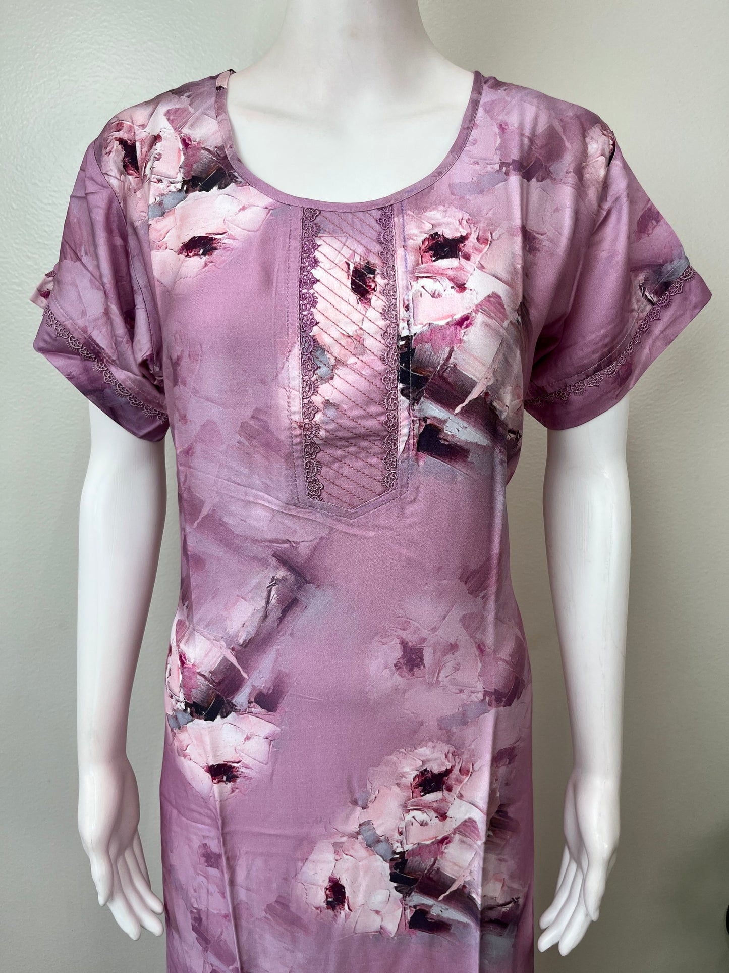 Lavender Soft Satin Nightgown